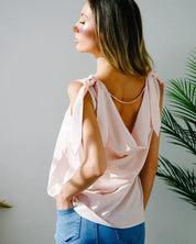 Solid V-Neck Sleeveless Top