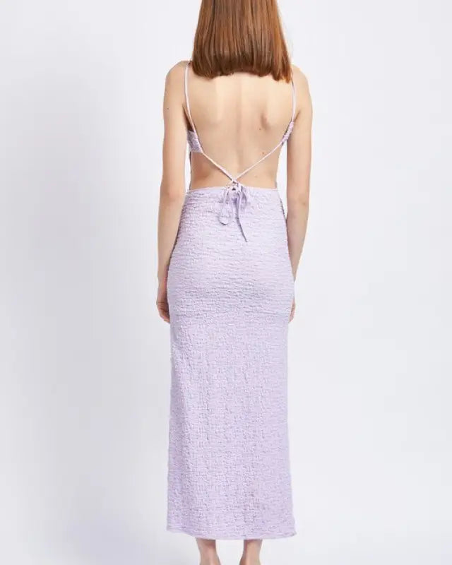 Spaghetti Strap Open Back Midi Dress