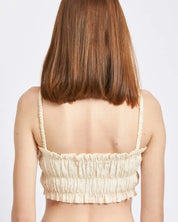 Spaghetti Strap Ruched Crop Top