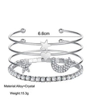 Stacked Bracelet Set - 11 - Silver / OS