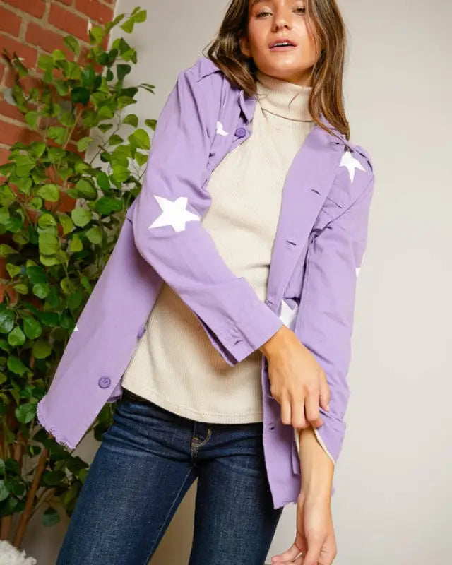 Star Printed Military Jacket