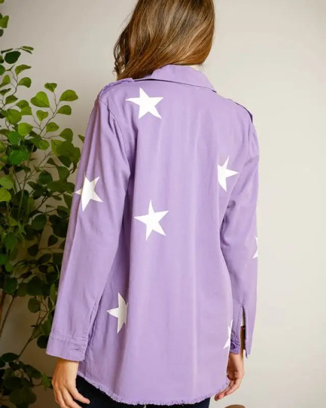 Star Printed Military Jacket