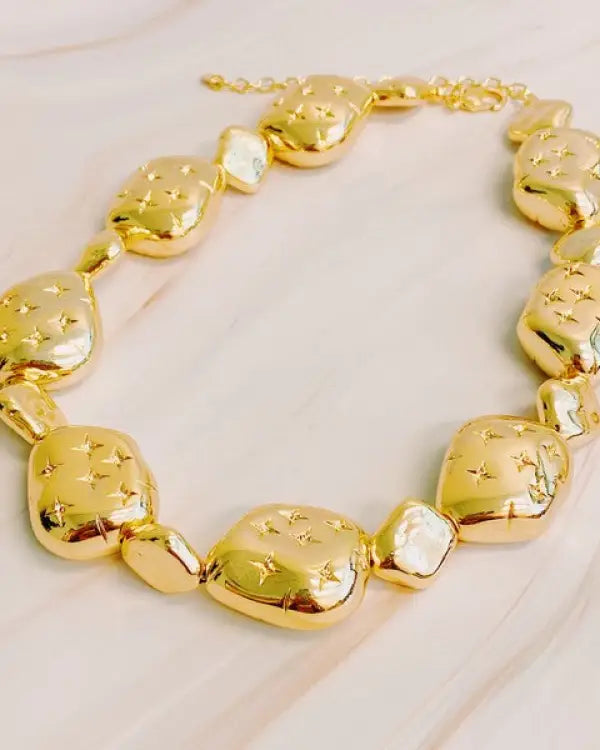 Starlight Golden Pebble Necklace