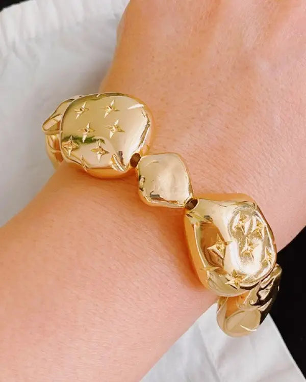 Starlight Golden Pebble Stretch Bracelet