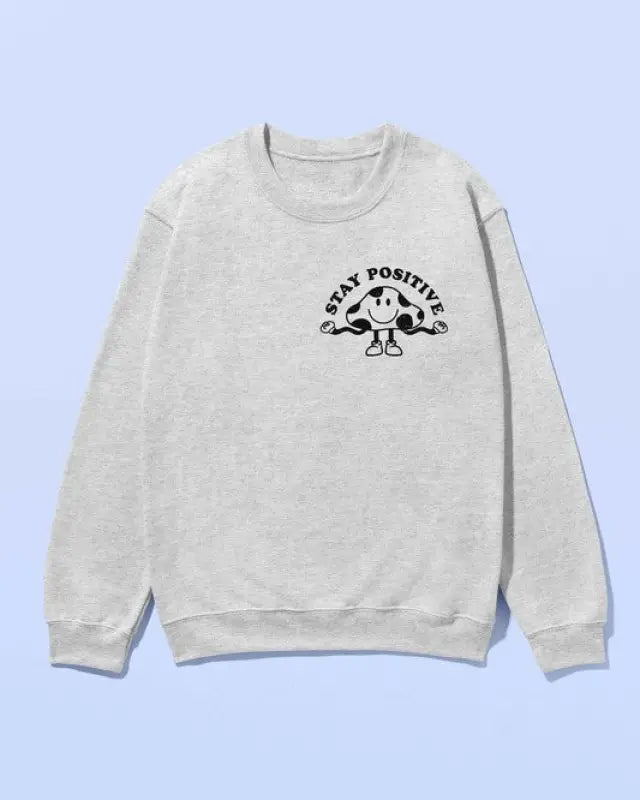 STAY POSITIVE MUSHROOM SWEATSHIRT PLUS SIZE - ASH / 1X