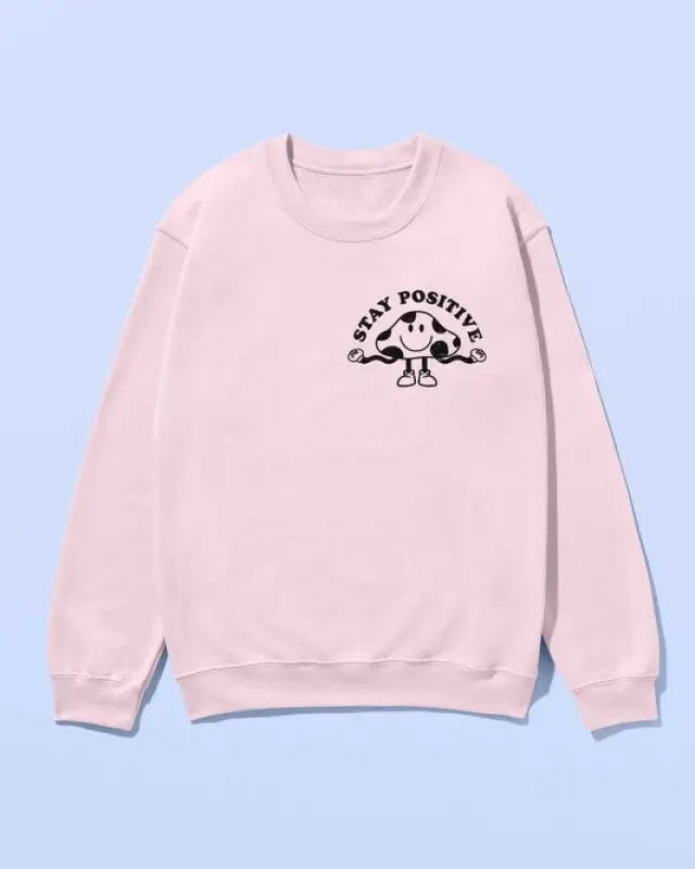 STAY POSITIVE MUSHROOM SWEATSHIRT PLUS SIZE - PINK / 1X