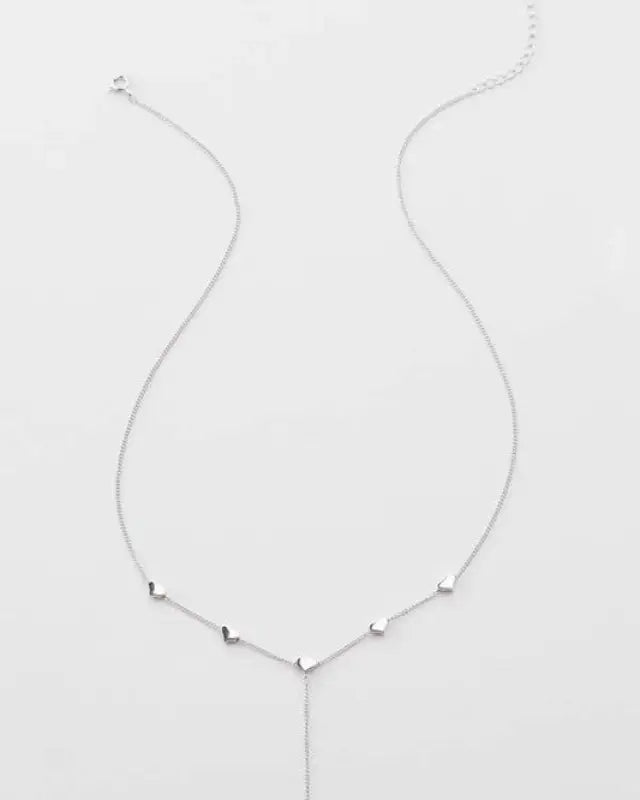 Sterling Silver 925 Falling In Love Lariat Necklace