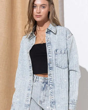 Stone Stripe Denim Jacket