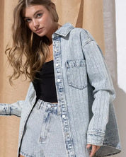 Stone Stripe Denim Jacket