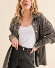 Stone Stripe Denim Jacket