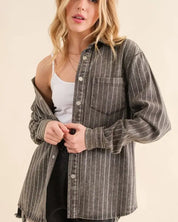 Stone Stripe Denim Jacket