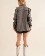 Stone Stripe Denim Jacket