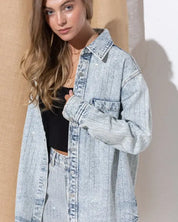 Stone Stripe Denim Jacket