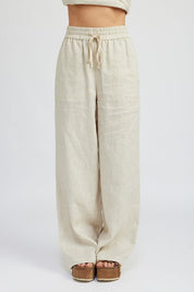 STRAIGHT LEG LOUNGE PANTS - NATURAL / S