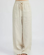 STRAIGHT LEG LOUNGE PANTS - NATURAL / S