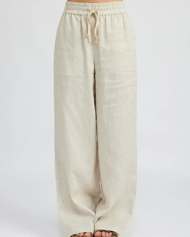 STRAIGHT LEG LOUNGE PANTS - NATURAL / S