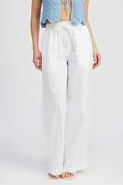 STRAIGHT LEG LOUNGE PANTS - OFF WHITE / S