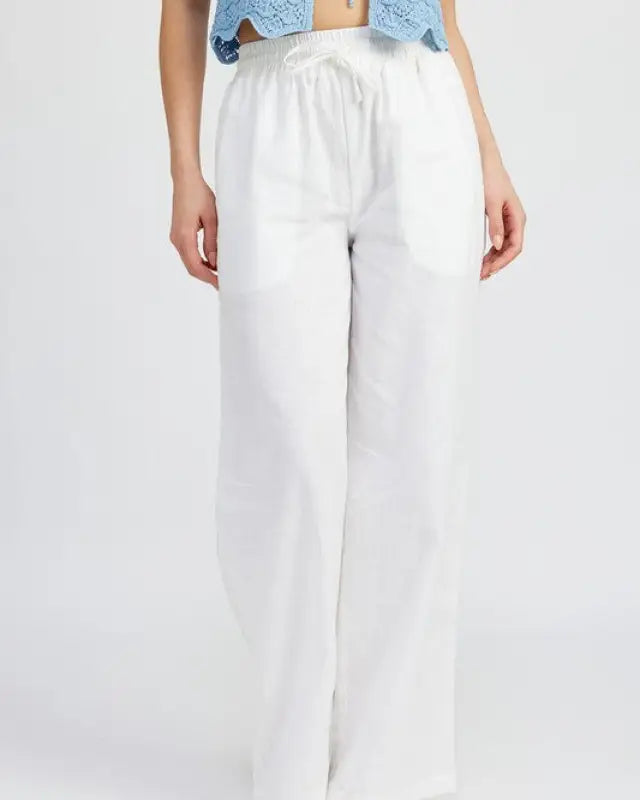 STRAIGHT LEG LOUNGE PANTS - OFF WHITE / S