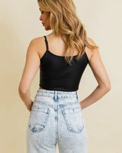 Strap Faux Leather Crop Cami Top