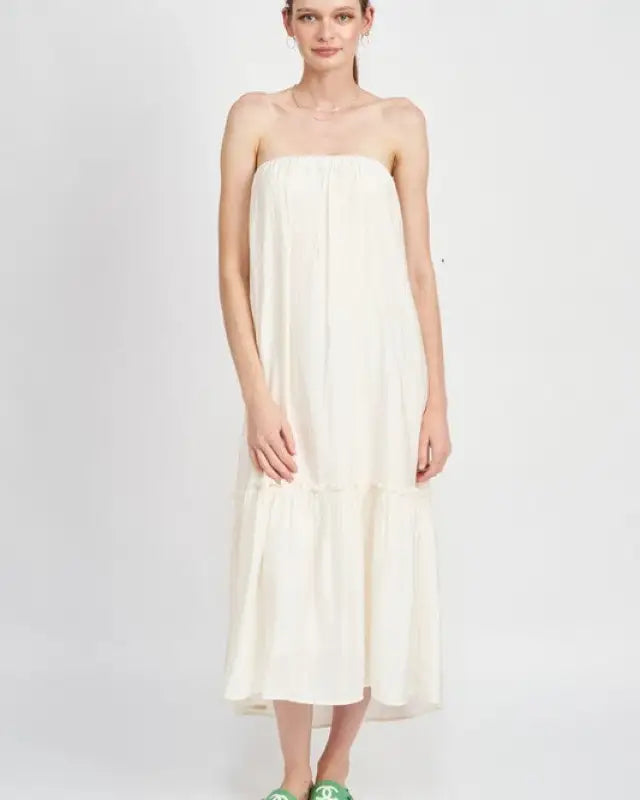 Strapless Tiered Maxi Dress