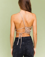 Strappy Asymmetrical Satin Top