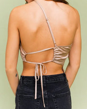 Strappy Asymmetrical Satin Top