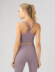 Strappy Back Active Crop Top - Heather / S