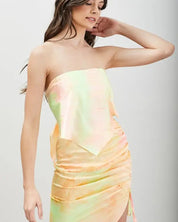 Strappy Back Tie Top - Lime Multi / S