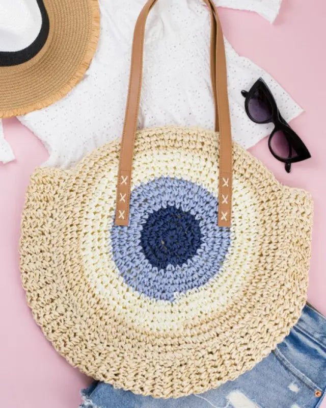 Straw Circle Tote