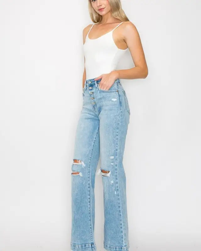 Stretch Wide Leg Jeans