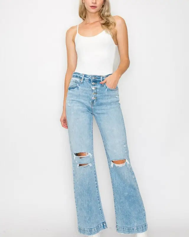 Stretch Wide Leg Jeans