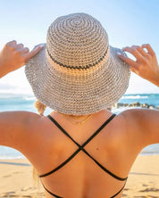 Stripe Accent Straw Bucket Hat