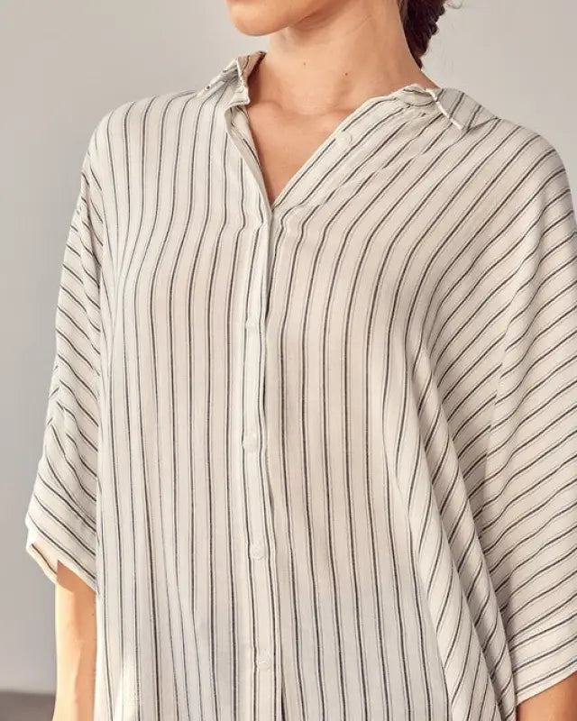 Stripe Printed Duster Sleeve Shirt