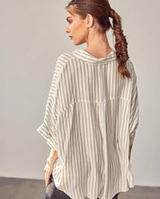 Stripe Printed Duster Sleeve Shirt