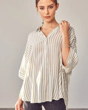 Stripe Printed Duster Sleeve Shirt