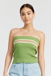 STRIPED TUBE TOP - SAGE COMBO / S