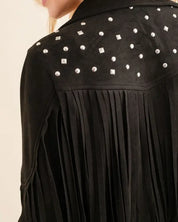 Studded Fringe Open Western Jacket