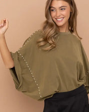 Studded Oversized High Low T Shirt