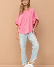 Studded Oversized High Low T Shirt