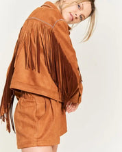 Suede studded fringe jacket JJO5009 - Rings