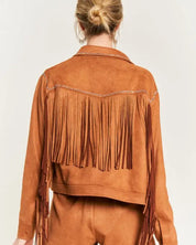 Suede studded fringe jacket JJO5009 - Rings