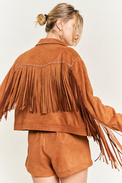 Suede studded fringe jacket JJO5009 - Rings