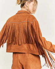 Suede studded fringe jacket JJO5009 - Rings