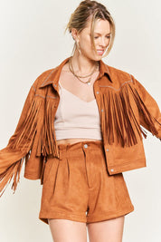 Suede studded fringe jacket JJO5009 - Rings