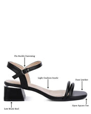 Sulein Ankle Strap Low Block Heels