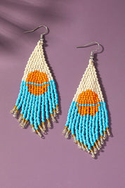 Sunrise at the sea seed bead drop earrings - Multi / one size - Rings