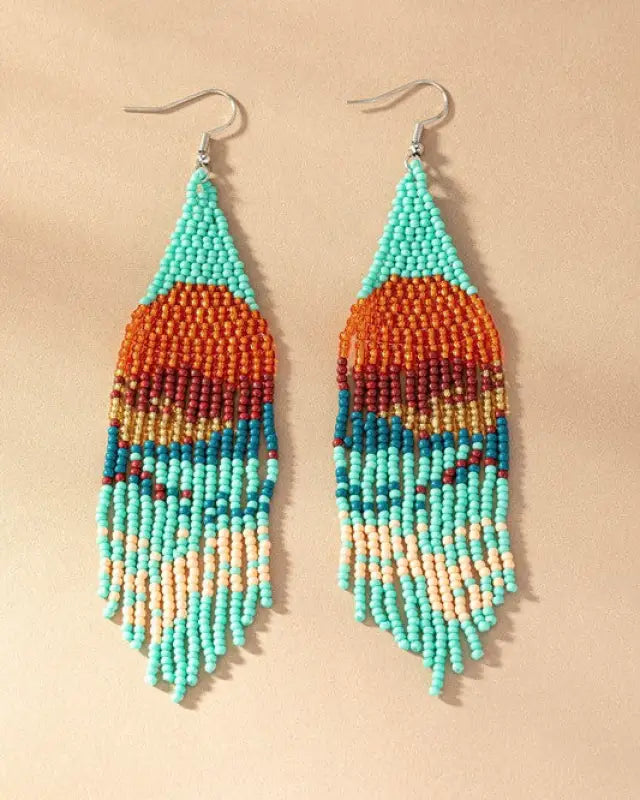 Sunset seed bead drop earrings - Multi / one size - Rings