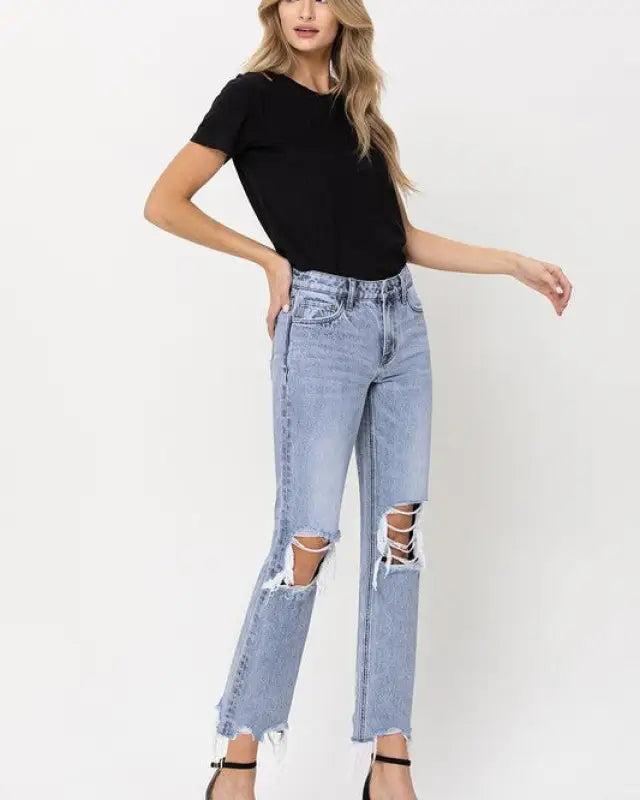 Super High Rise 90’s Straight Crop Jeans