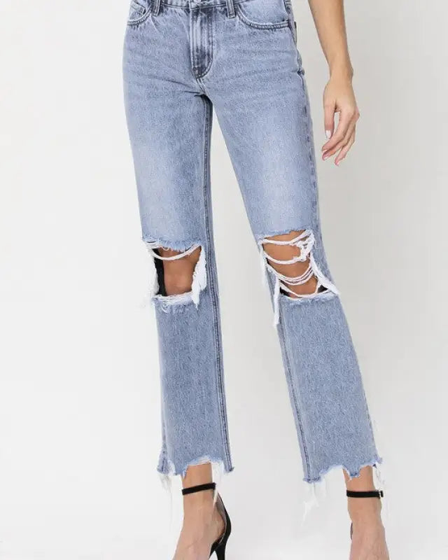 Super High Rise 90’s Straight Crop Jeans - BLUE MELODY / 29