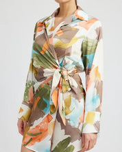 Surplice Shirt Dress With Side Ruching